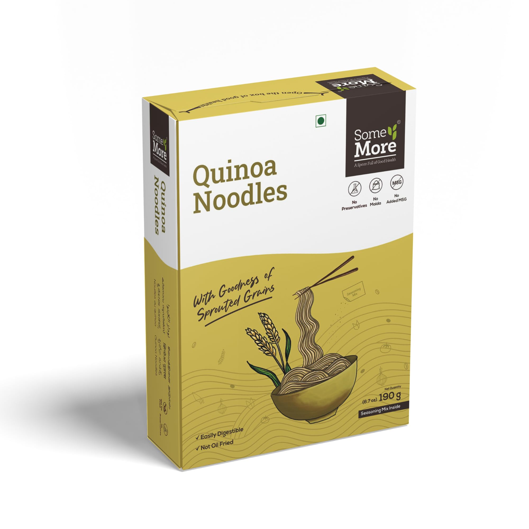 Some MoreHakka Noodles | Delicious and Nutritious Noodles with Goodness of sprouted grains | Low Fat and High Fiber | Perfect for Healthy Meals and Snacks | 190g (Quinao Hakka Noodles)…