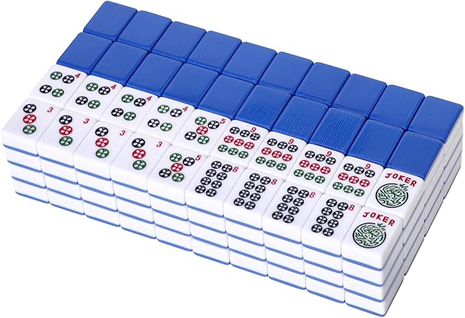 Set de Mahjong Americano TIASUSAN 166 Fichas Azules miniatura 8