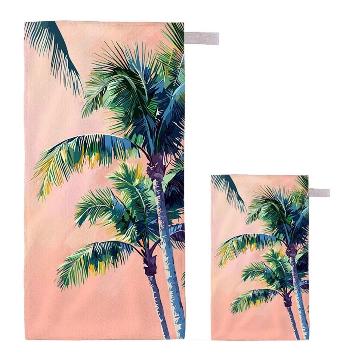 Toalla de Playa Grande 220x100cm/35x70cm, Juego de 2 Toalla Microfibra XXL de Antiarena, Toallas Playa Suave Ligera, Absorbente Secado Rápido, Beach Towel Viaje Yoga, Regalo Mujer Hombre (Árbol) J-7