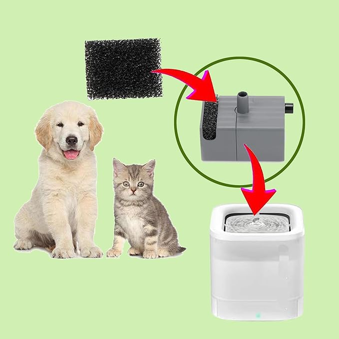 Repuesto Filtro Espuma Fuente Agua Gato 24 Paq miniatura 4