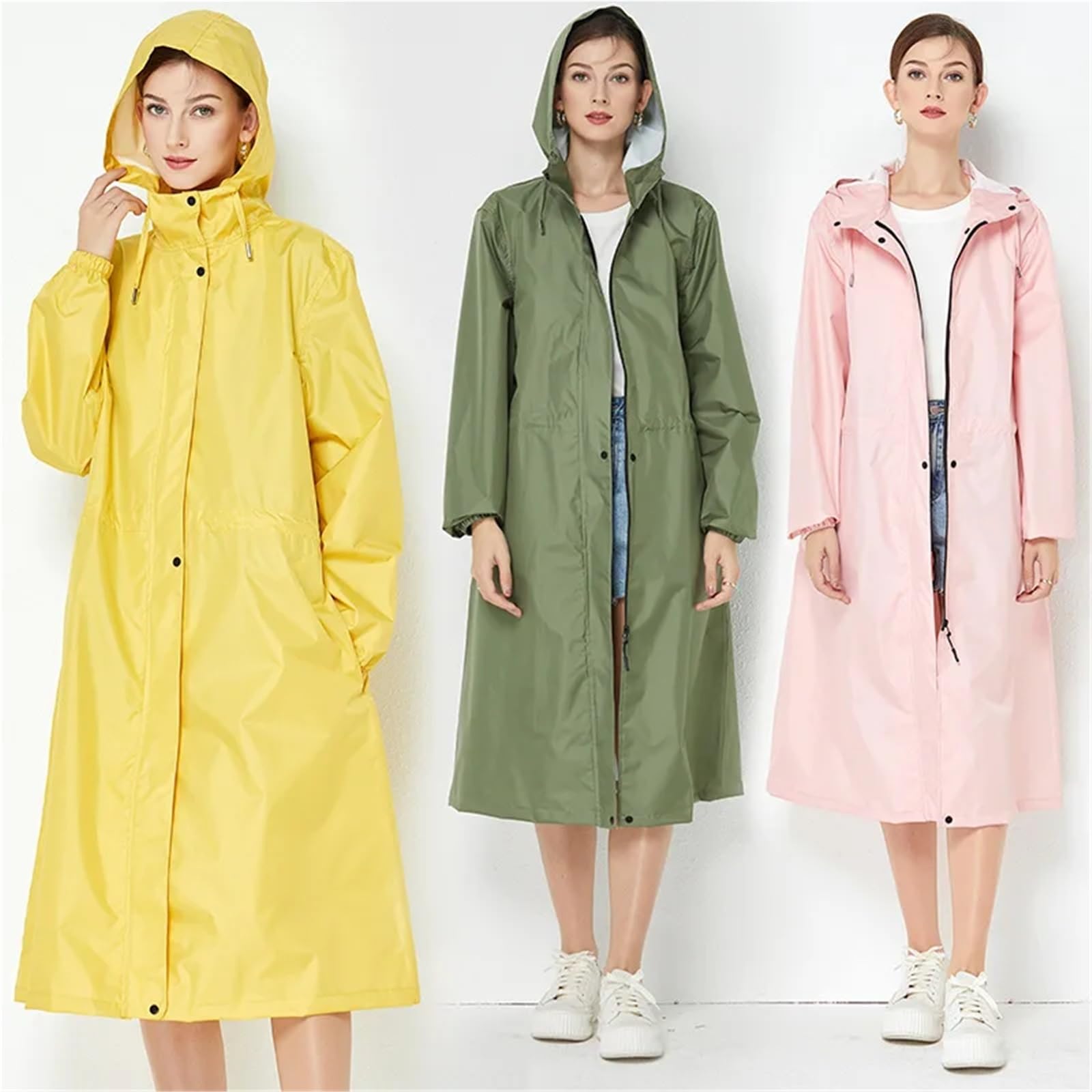 Impermeabile Uomo Giacca antipioggia da donna con cerniera, impermeabile, lunga, for adulti, antivento, da uomo, da trekking, impermeabile