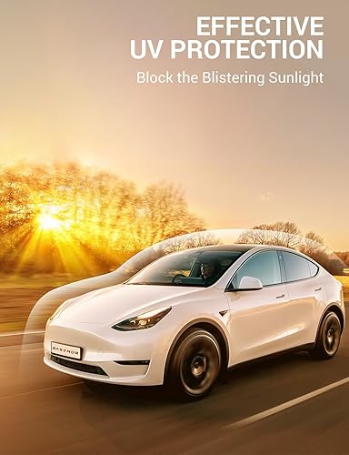 Miniatura 5 de BASENOR Tesla Model Y - Parasol retráctil para techo corredizo para ventana de techo, protección solar, color gris Gen 2