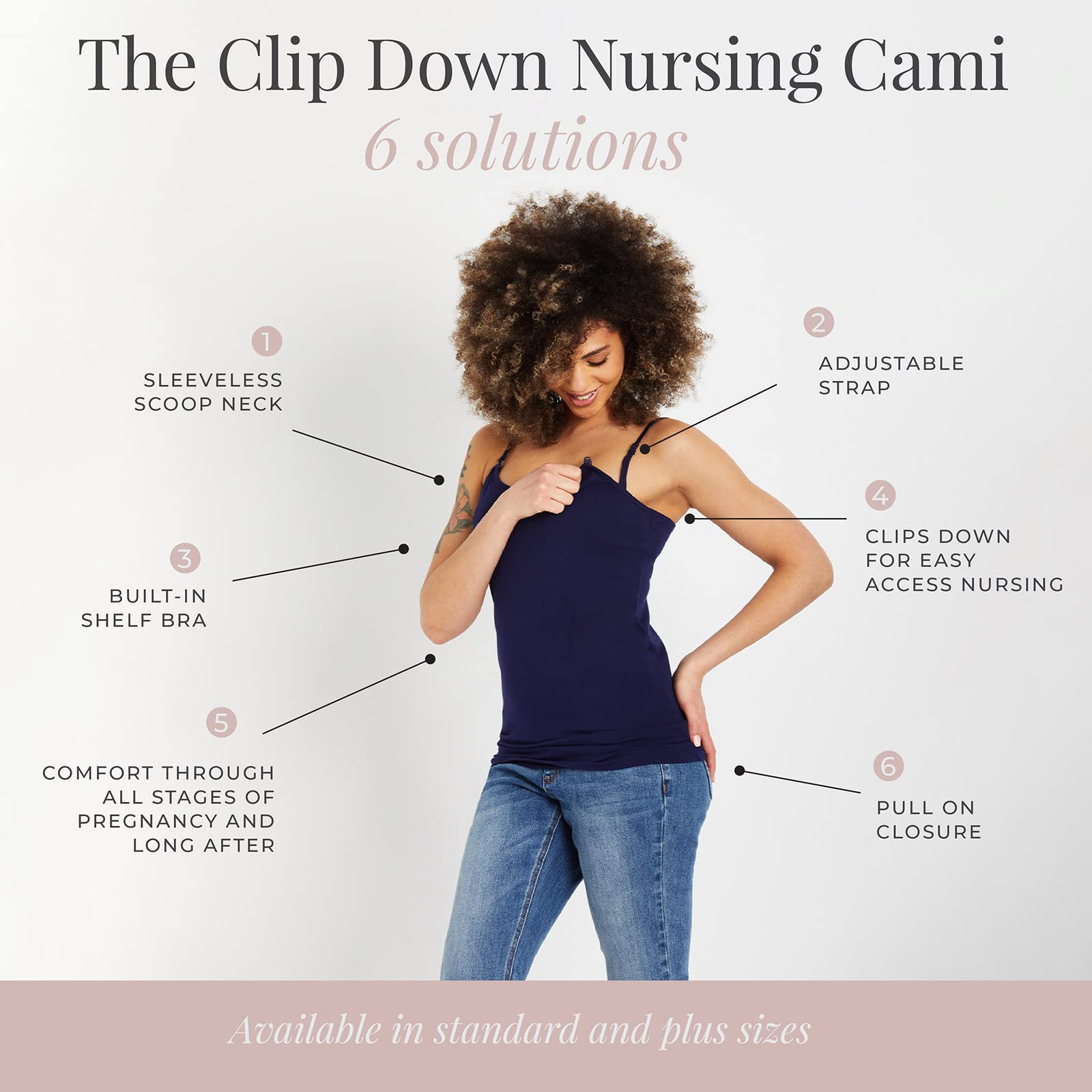 Motherhood Maternity Canotta per Allattamento con Clip Giù Maglia Lunga Donna (Pacco da 2)