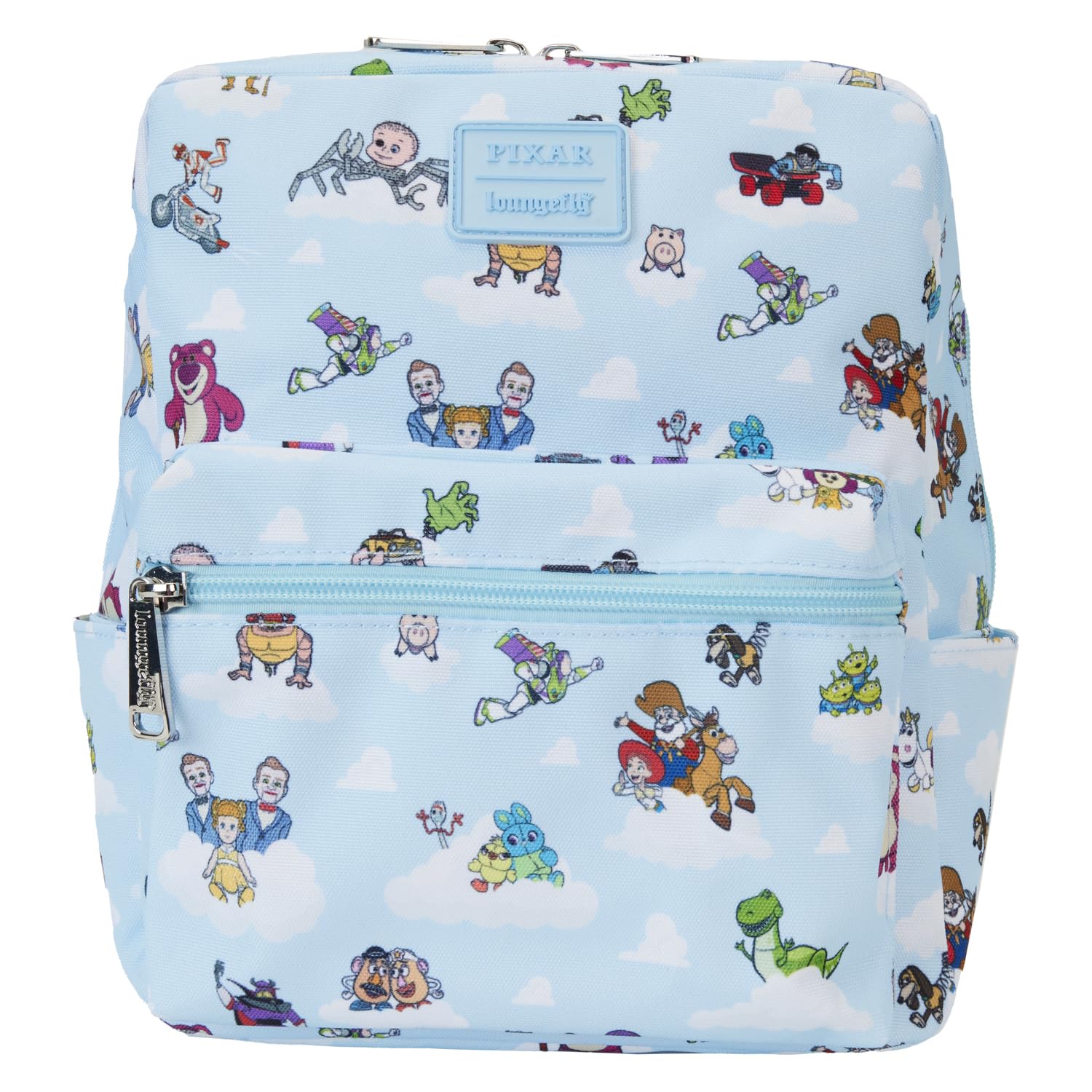 Loungefly Backpacks Toy Story Movie Collab All Over Print Nylon Mini Backpack Blue, Blue, One Size