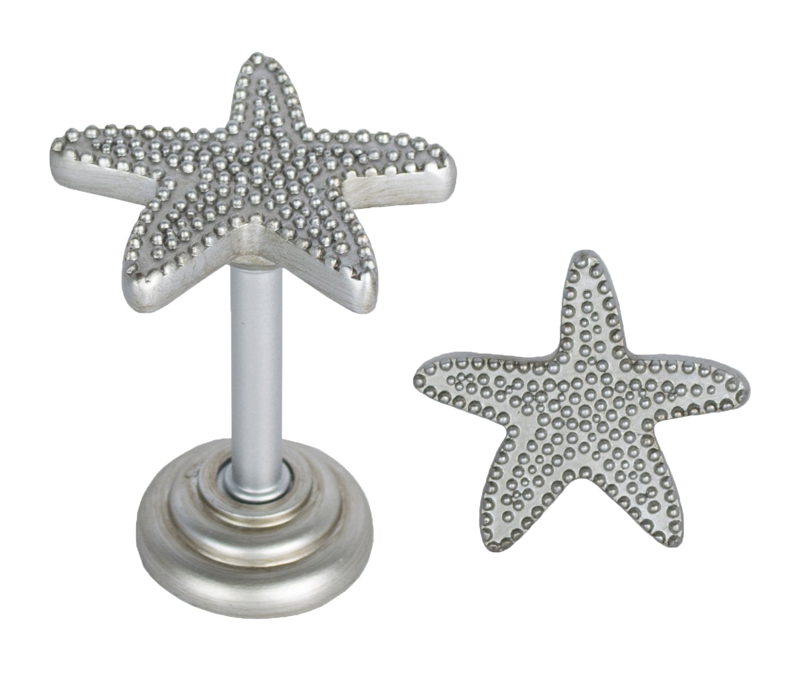 Urbanest Set of 2 Starfish Medallion, 3 1/4-inch Wide, Pewter