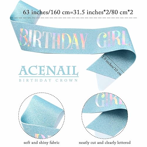 Miniatura 6 de Acenail Corona de cumpleaños para niña, banda de cumpleaños, tiara de cumpleaños para niñas, coronas de cumpleaños con diamantes de imitación para