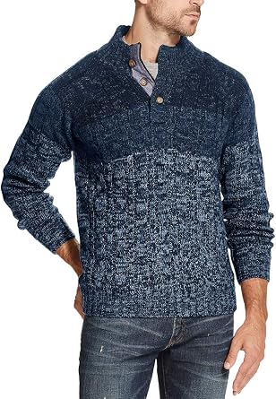 Amazon.com: Karlywindow Suéter de punto de cable para hombre, con botones y  bloques de color, manga larga, otoño e invierno : Ropa, Zapatos y Joyería