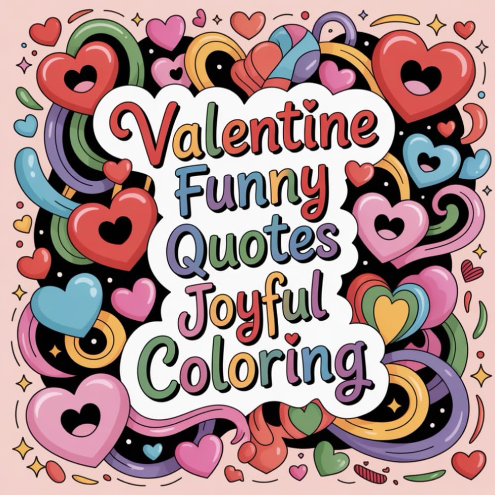 Valentine Funny Quotes Joyful Coloring: Cute coloring book for kids, coloring book for adults, kawaii coloring book, Coloring Book for Adults and ... expressions, joyful valentine creativity