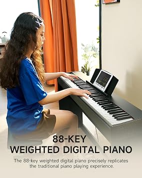 Donner DDP-50 Weighted Digital Piano+Donner Adjustable Piano Bench