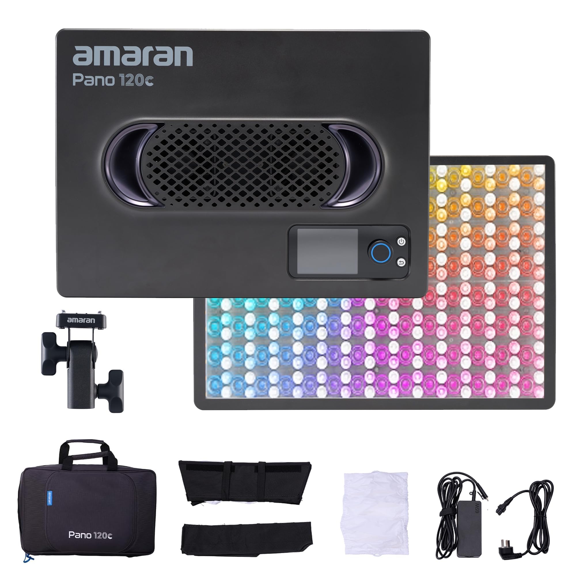 amaran Pano 120c Kit 120W RGBWW フルカラーLEDパネルライト 13,490lux高輝度 2,300K-10,000K調整可能 USB-C PD対応 軽量コンパクト設計 Amazon.com : Amaran Pano 120c Kit Led Video Panel Light 120W RGBWW