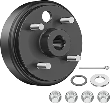 CLUBRALLY Golf Cart Brake Drum, Large Hole Fine Splined Brake Drum Assembly for 1991-Up EZGO and 1996-Up Columbia, OEM#21807-G1, 41843-941/2 PCS