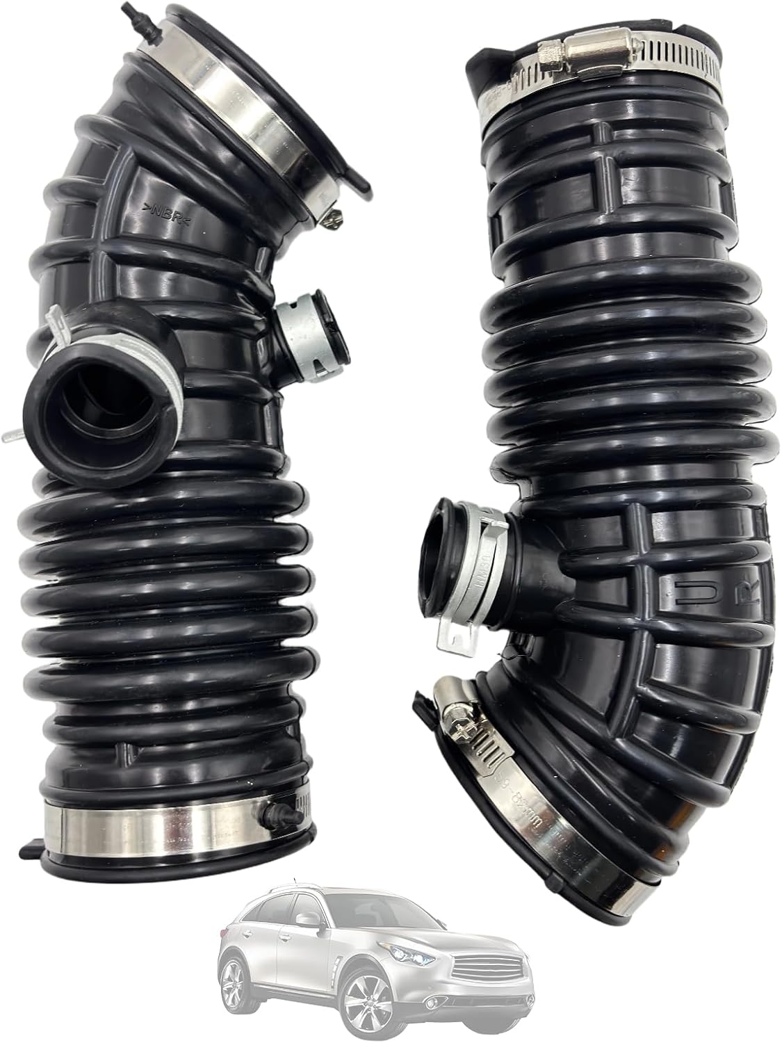 Intake Hose Pipe Replacement for 16576-1CZ0A 16576-1CZ1A Left & Right Engine Intake Duct Tube Fit for Infiniti FX37 2013 QX70 2014-2017 3.7L Only