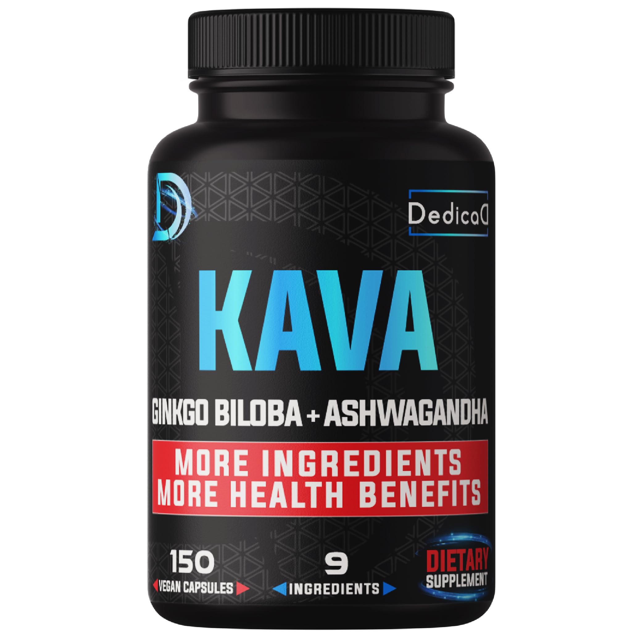 9in1 Kava Kava Capsules 5-Month Supply 15:1 Extract for Sleep, Mind & Immune Support - 9 Natural Herbs Includes Ginkgo, Ashwagandha, Graviola, Valerian & More - 150 Vegan Capsules