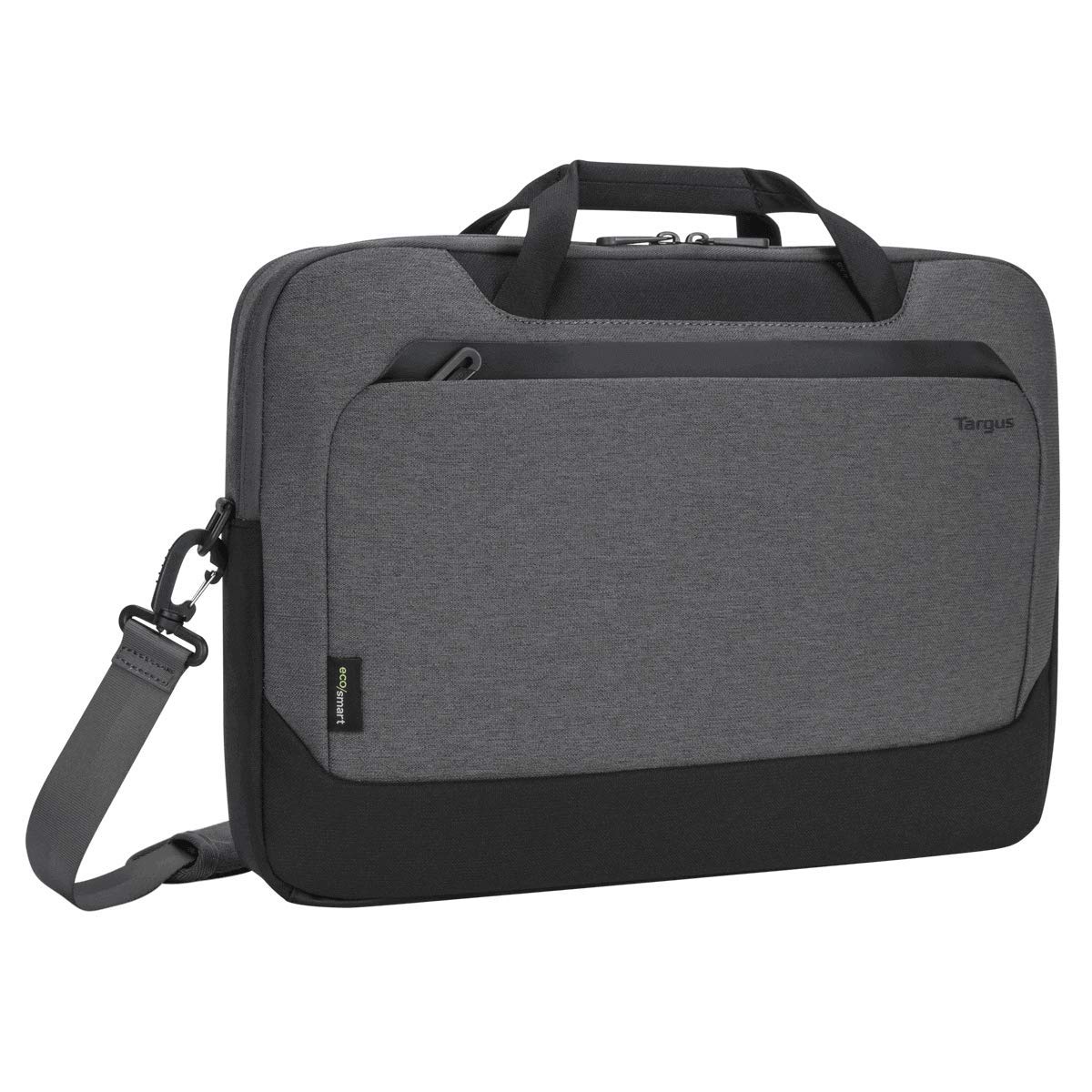 Targus Cypress Maletín con EcoSmart para viajeros de negocios y escuela con 2 compartimentos, correa acolchada para el hombro, funda protectora para portátil de 15.6 pulgadas, gris claro (TBT92602GL)