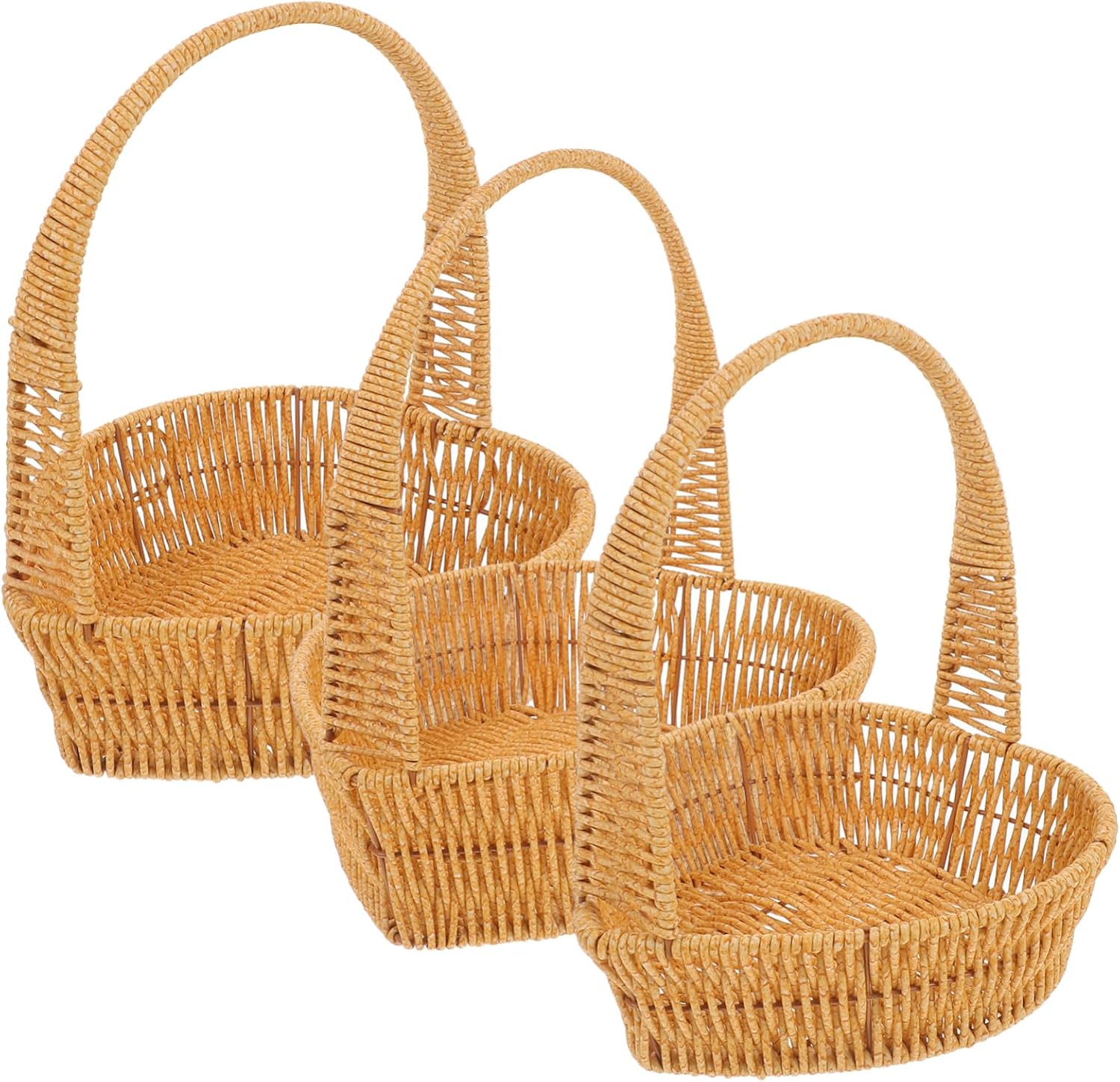3pcs Decorative Basket Hand Woven Storage Basket for Flower Home Decor