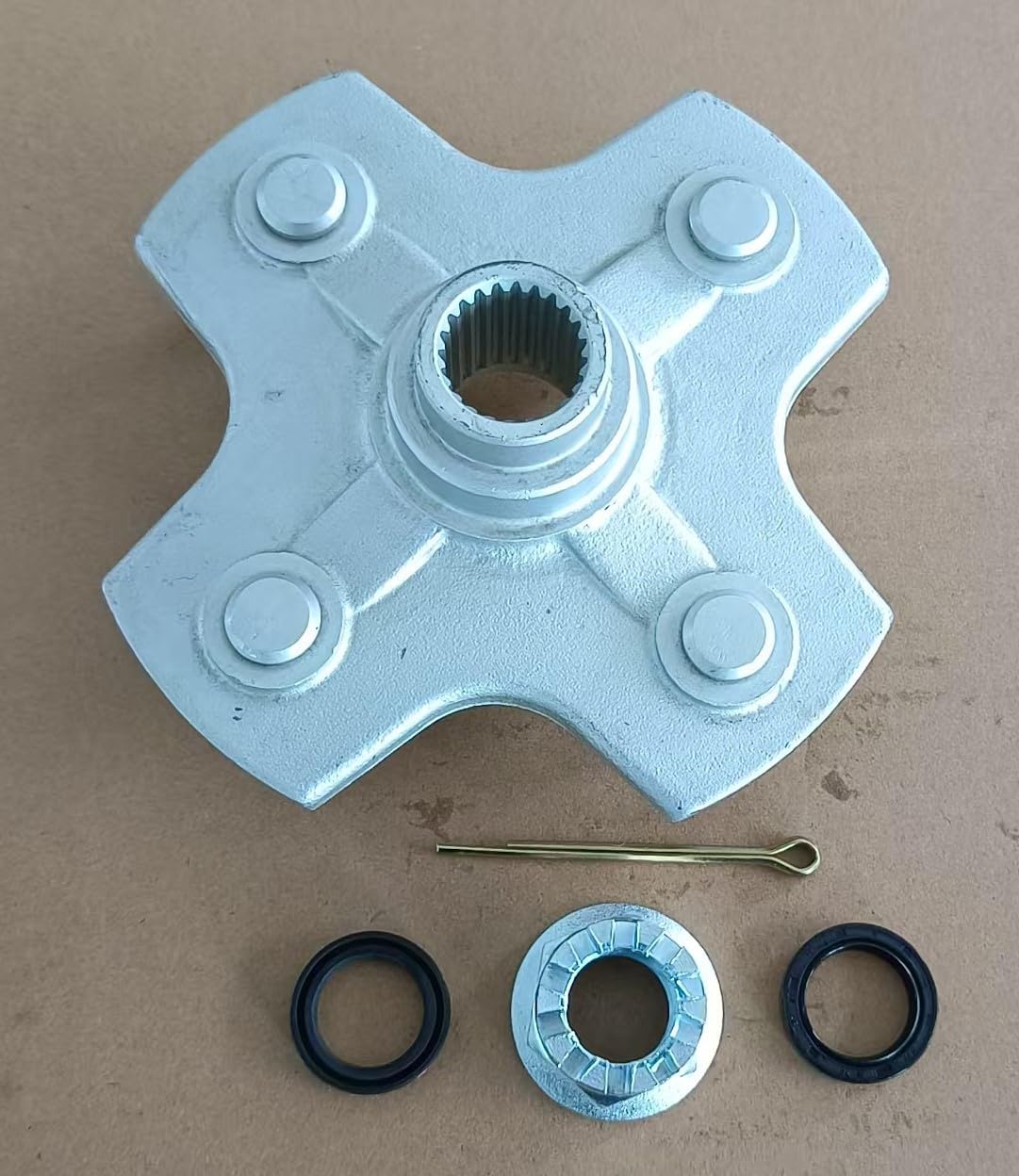 Rear Left Wheel Hub 42620-HN0-670 with Axle Nut Replacement for Honda Foreman 400 TRX400 Foreman Rubicon 500 TRX500 Rancher 350 TRX350 400 ATVs