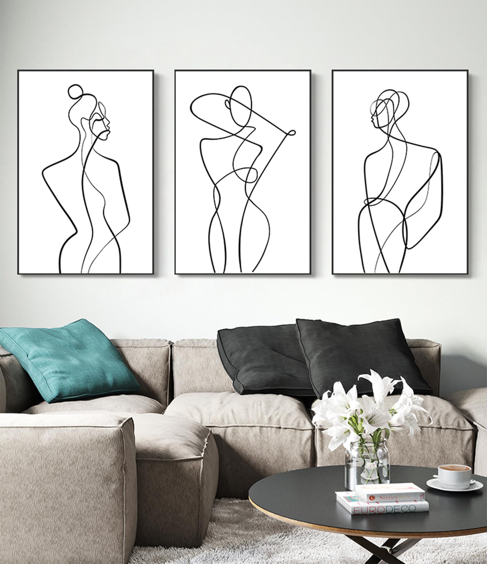 JNAOZI Minimalist Abstract Woman Wall Art - Image 2