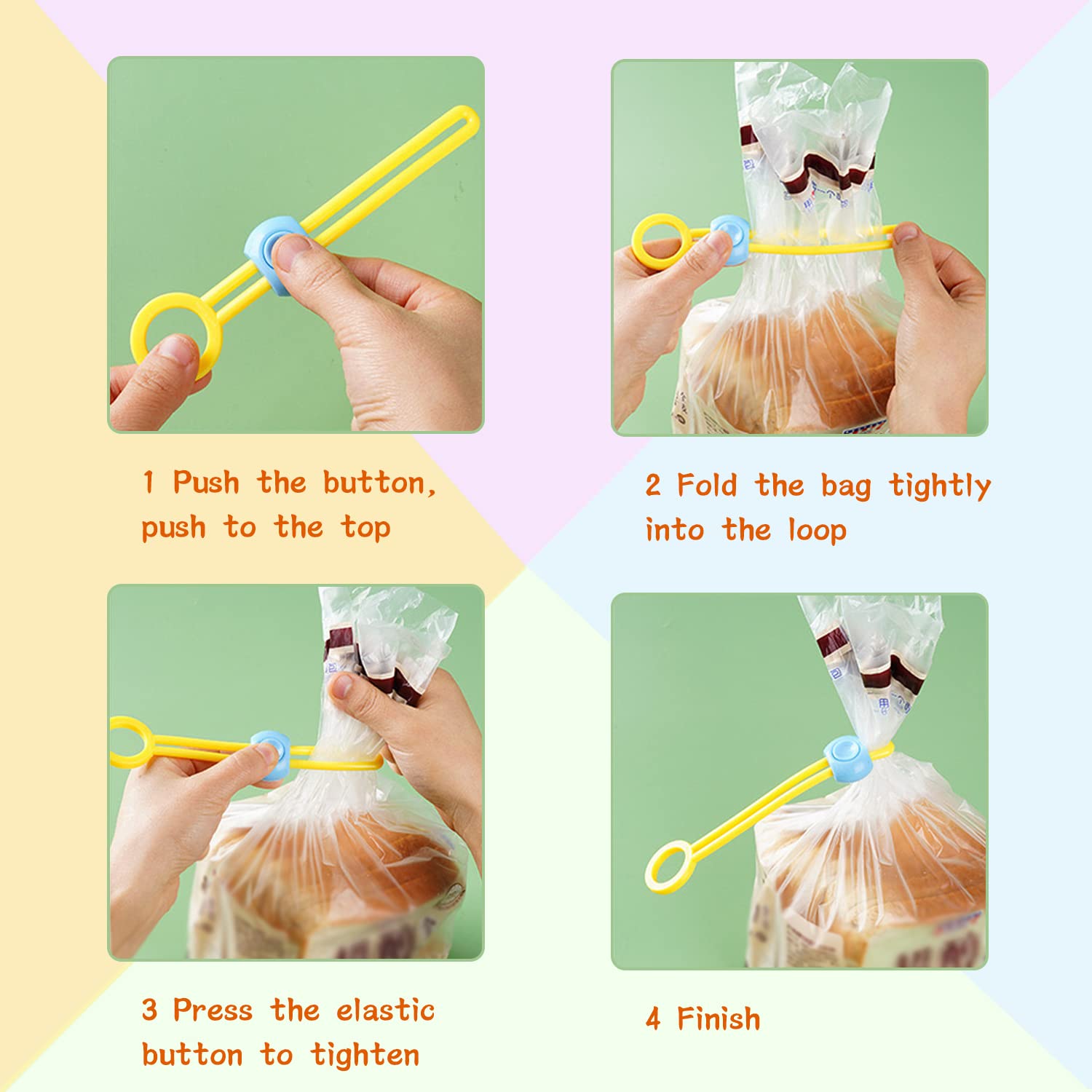 12x Wiederverwendbare Lebensmittelclips & Kabelorganizer - TPE Frischehalter Für Tüten