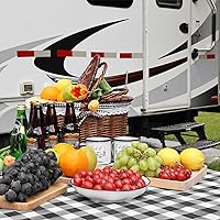 Vista 9 de Funda para Mesa de Picnic y Fundas para Bancos, Mantel Ajustado con Borde Elástico, Resistente al Agua y Aceite, para Exteriores, Jardín, Camping