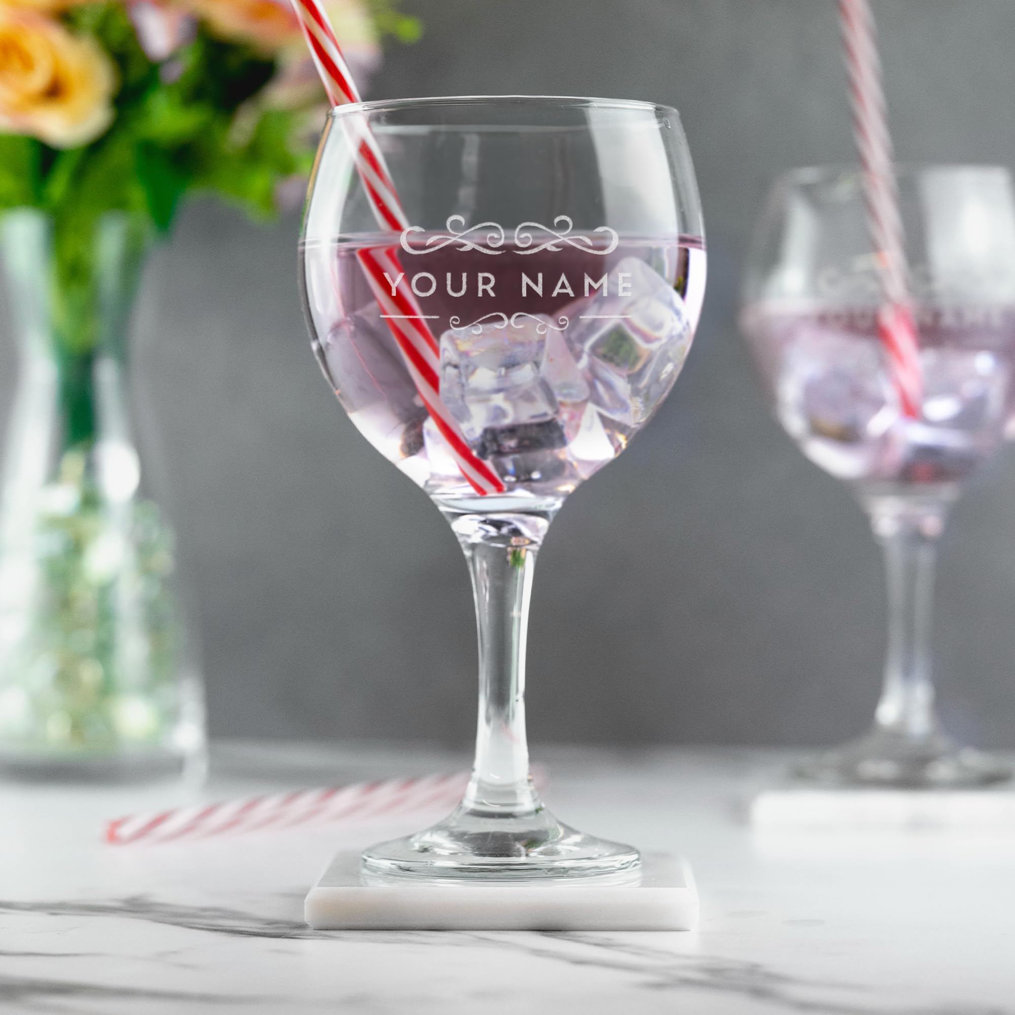 Personalised Gin Glass Engraved - Gin & Tonic Gift - Birthday Gift - Glass Gift (Style 1)
