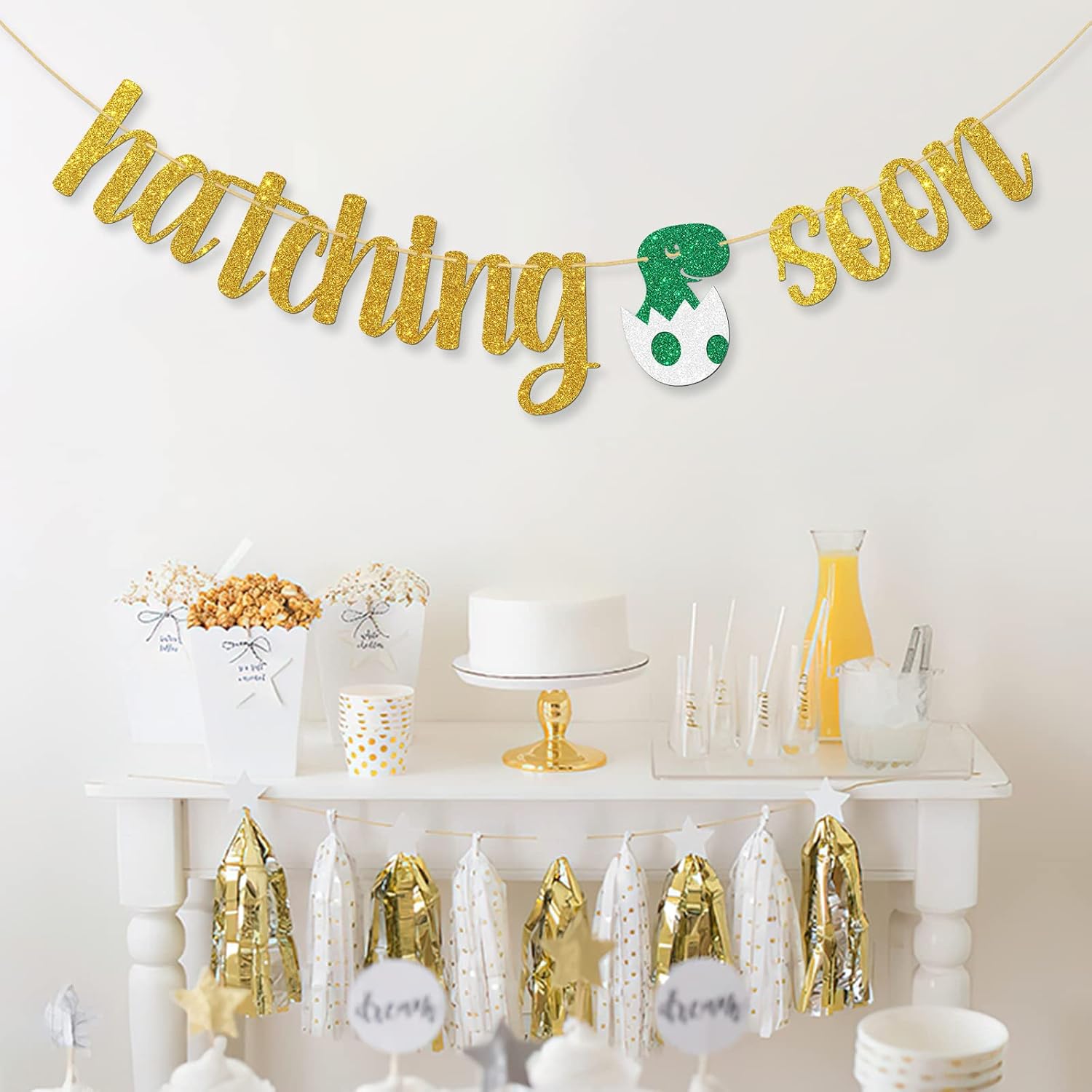 Hatching Soon Banner Dinosaur Baby Shower Decorations for Boy Dinosaur Party Supplies Welcome Baby Banner 1st Birthday Party Supplies