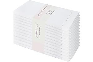 PurpleEssences 100% Cotton Hemstitch Table Napkins