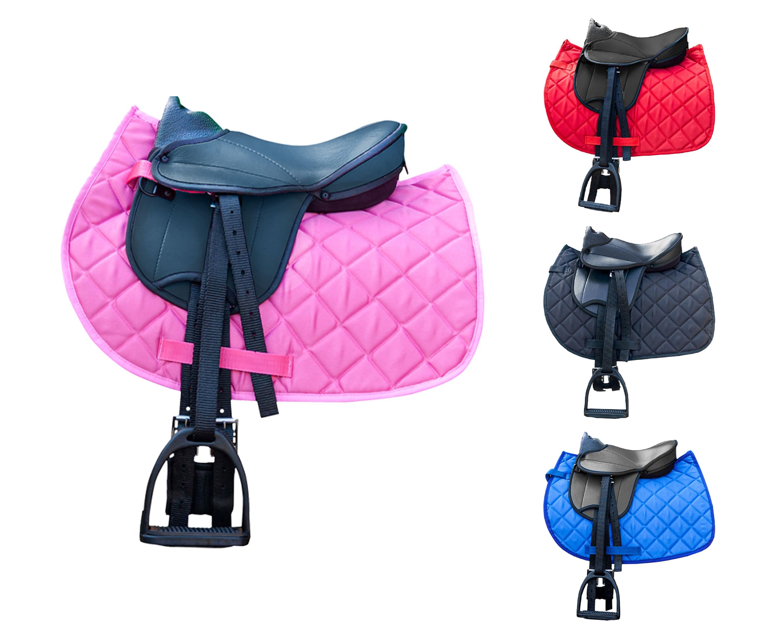 Selle Shetty Enfant My Little Pony - Kit Complet Avec Tapis, Sangle, étriers - Pour Poney Ou Cheval En Bois, Tour De Taille 120-145 Cm - 4