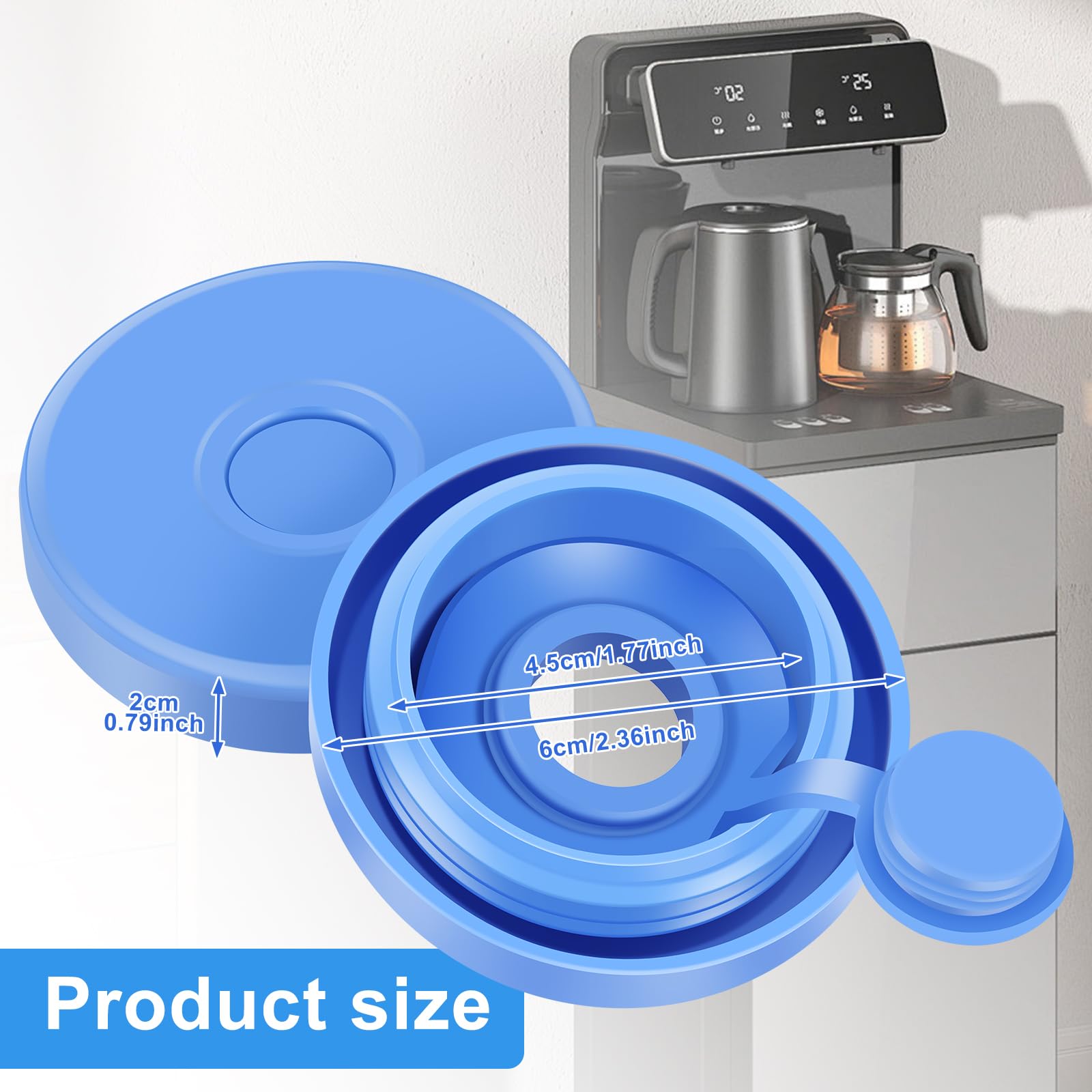 10 tappi per bottiglie d'acqua in silicone, per bottiglia d'acqua da 5 galloni, tappo a vite standard da 55 mm