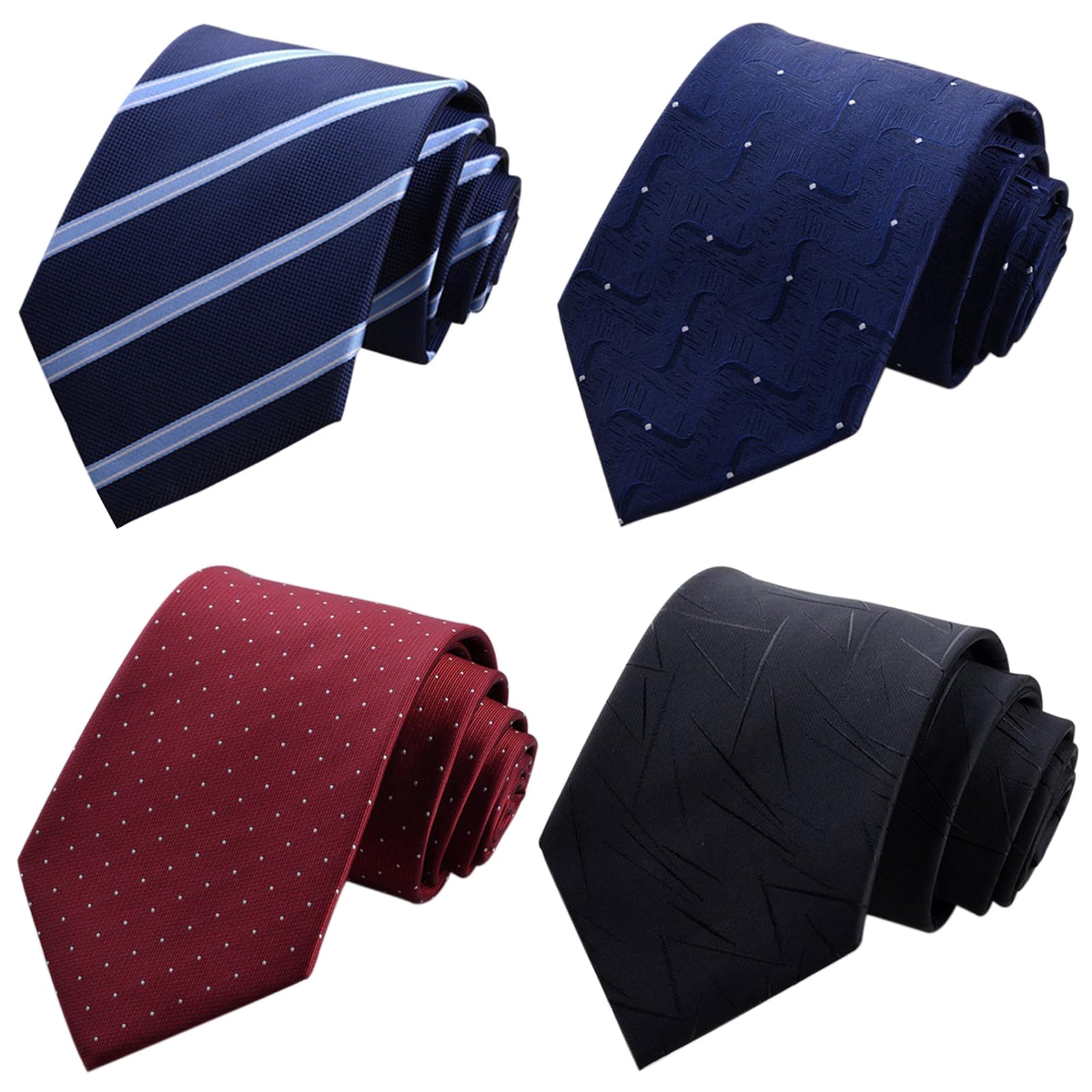 4pcs Men's Ties Solid Color Formal Mens Neckties 8cm for Business and Wedding Color Assorted