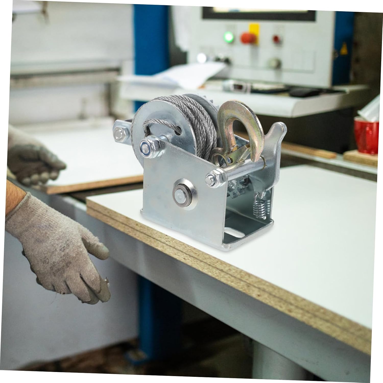 Alipis 2pcs Hand Winch Trailer Winch with Steel Cable for Boat Towing Heavy Duty Construction Comfortable Grip for Easy