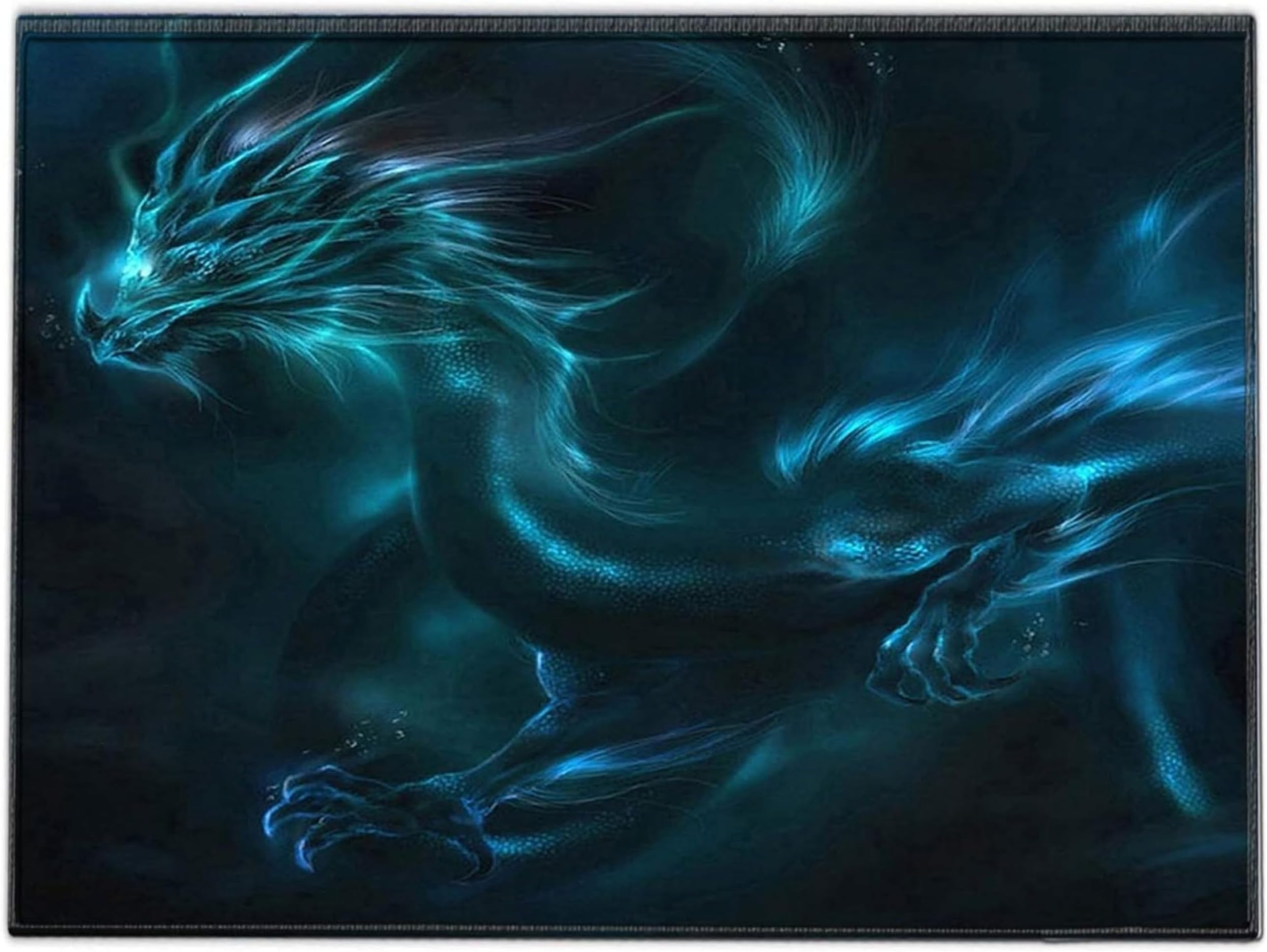 Silent Monsters Mouse Mat Small 10 x 8 inches / 24 x 20 cm, Dragon, Stitched Edges, washable & rollable Mouse Pad, Gaming Home Office Mousemat, Mousepad non-slip & quiet, Desk Mat