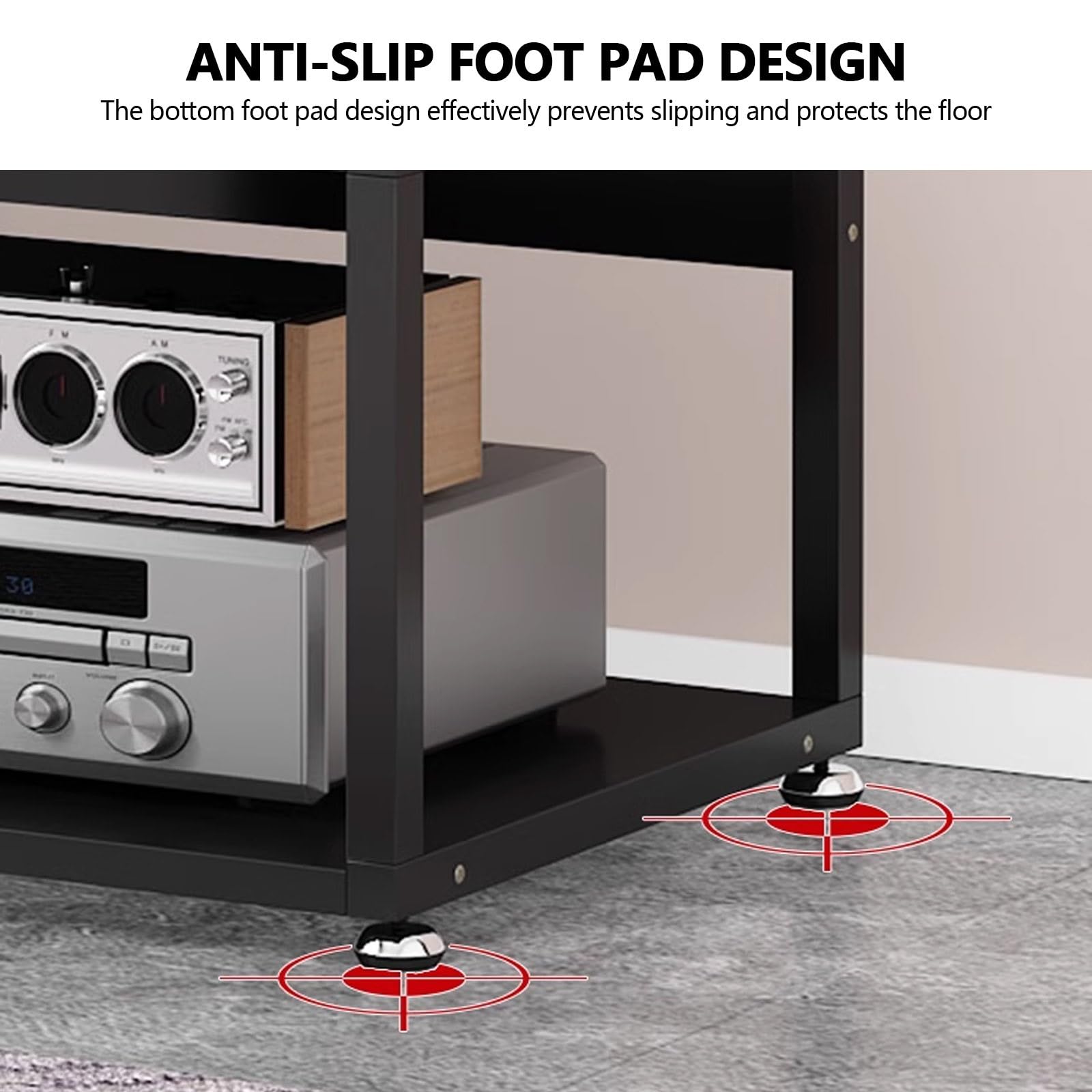 Dormitorio DVD Parlantes estantes, moderno Estante Almacenamiento Componentes Estéreo, Gabinete Almacenamiento Medios, multicapa Estantes Audio Video, sala de estar almacenamiento medios gabinete.
