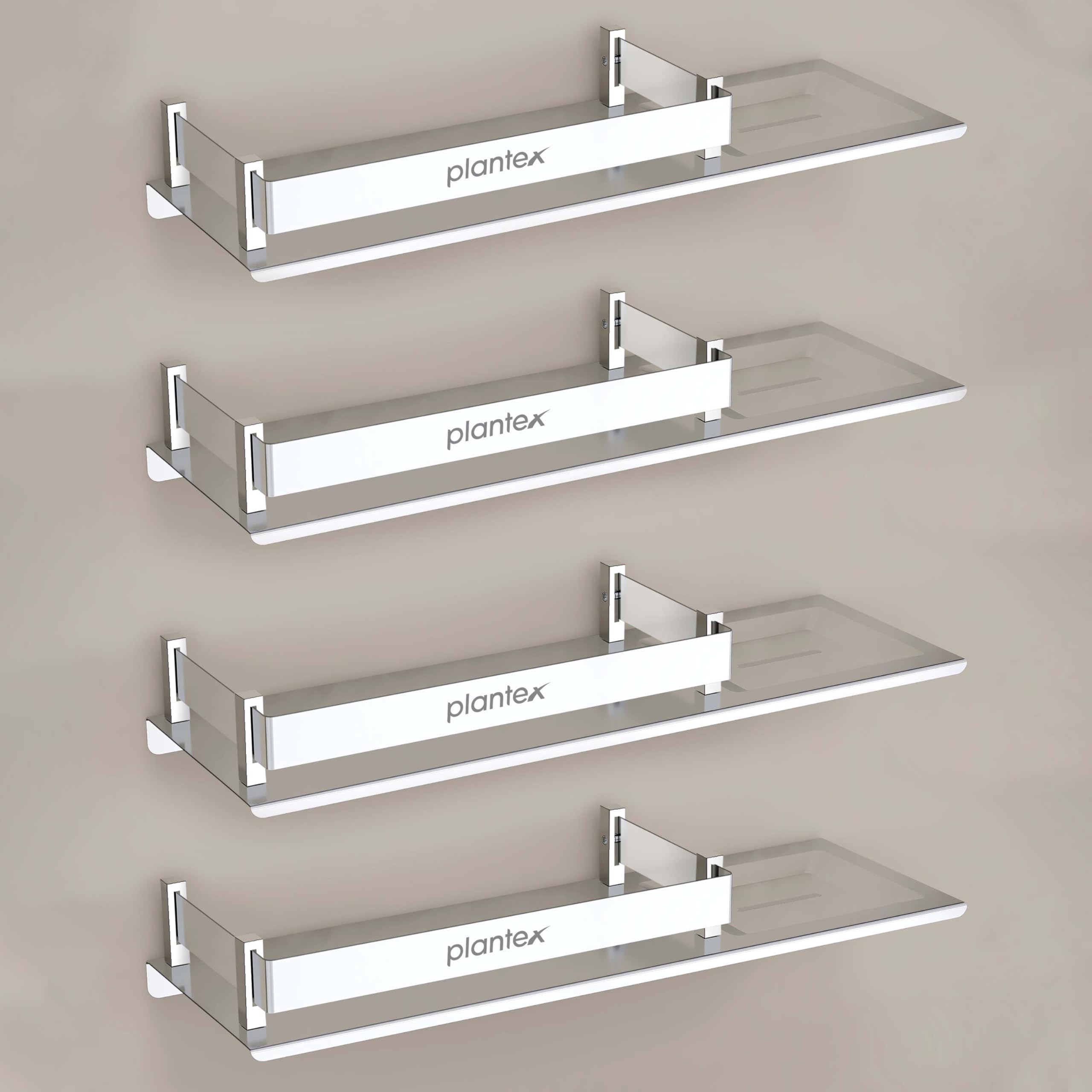 Plantex Stainless Steel 2In1 Multipurpose Wall Mount Bathroom Rack/Shelf With Soap Dish/Holder, Step Shelf - Multipurpose - Bathroom Accessories (15X5 Inches) – Pack Of 4 (B08QC9S5RT) Amazon Price History, Amazon Price Tracker