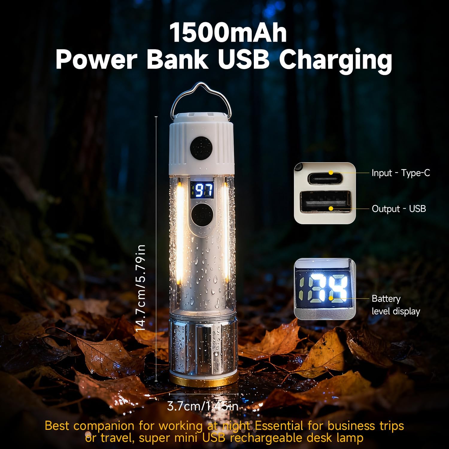 Small Camping Flashlight Lanterns, Rechargeable and Magnetic Flashlights, Lantern Lamp for Kids, Emergency Flashlight Camping Essentials for Hurricane, Hiking, Night Walking, 1PCS
