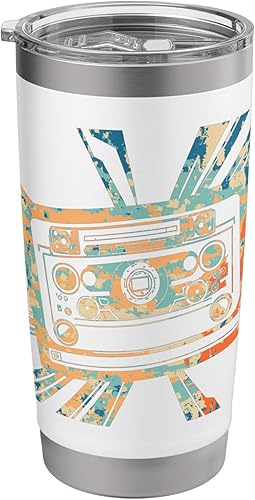 Retro Cassette Tape 70s 80s 90s HipHop Radio Audio Art Stainless Steel Insulated Tumbler