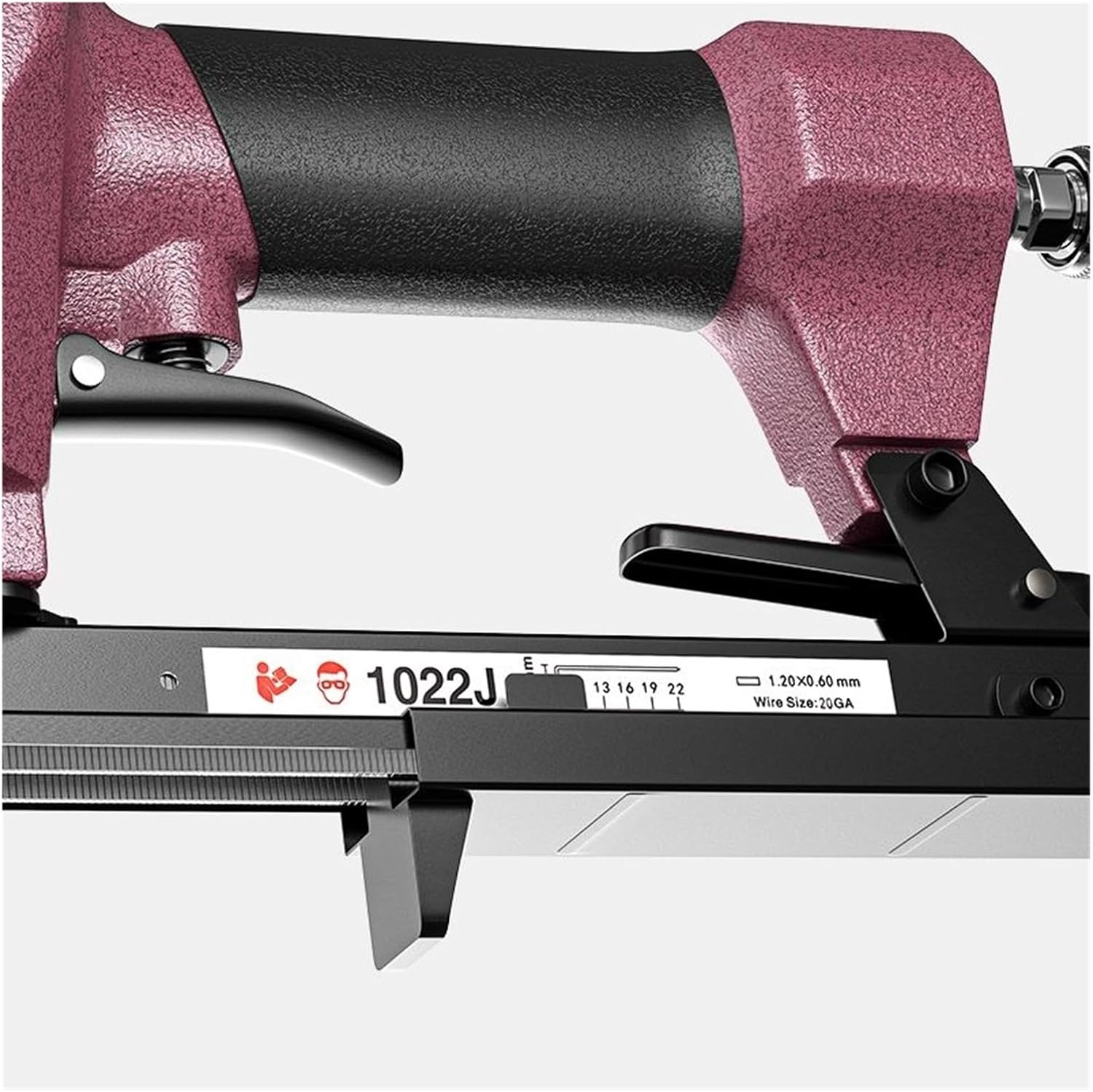 Pneumatic Stapler ，Powered Upholstery Stapler 1022J Stapler 10~22mm Length Pneumatic Nailer 18 Gauge Air Nail Gun Air Stapler