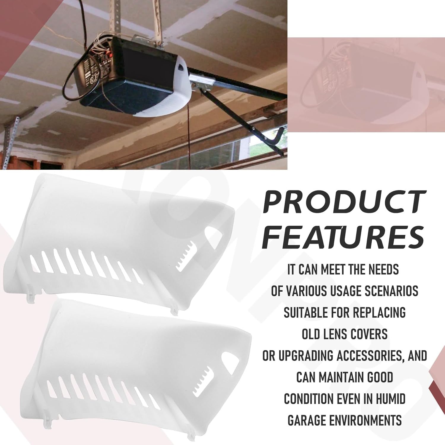 2 Pcs 108D79 Garage Door Opener Light Lens Cover for Belt Or Chain Drive Operator K108D0079M, PD612K, PD212, PD610, Light Lens Cover - Replaces 108D0079