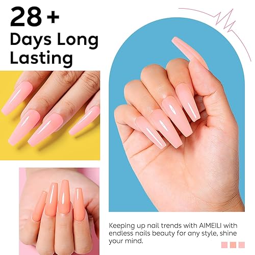 Miniatura 5 de AIMEILI Gel base de goma para uñas, esmalte de uñas de gel transparente UV LED sin hema, 4 en 1 para fortalecer, mejorar, capa base, esmalte de gel