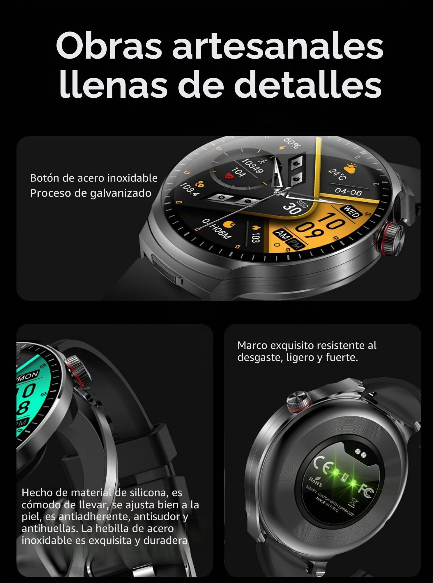 AIEK Reloj inteligente con auriculares, hacer llamadas/respuestas, monitor de sueño de frecuencia cardíaca, Siri más de 100 modos deportivos, reloj de fitness de 1.85 pulgadas para hombres y mujeres