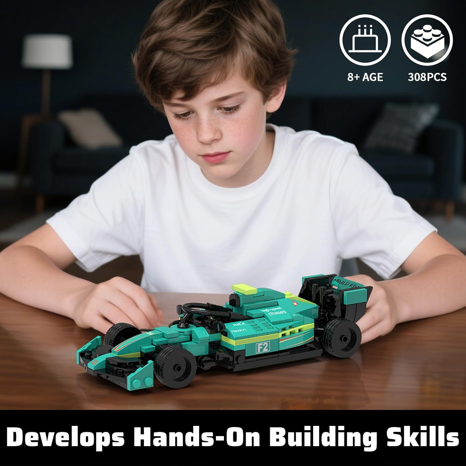 Mould King 10157 Formula Technik Car Building Set - Speed Champion F1 Racing Car Toys - Martin F1 Model Collectible Set Kits for Display or Play - Gift Ideas for Birthdays and Fans (308+PCS)