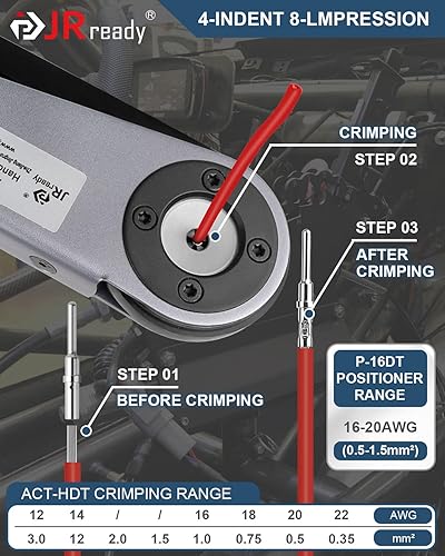 Miniatura 4 de JRready Deutsch Kit de conectores impermeables de 2 pines, conectores DT de 3, 4, 6, 8, 12 pines, herramienta de crimpado Deutsch para automóvil,