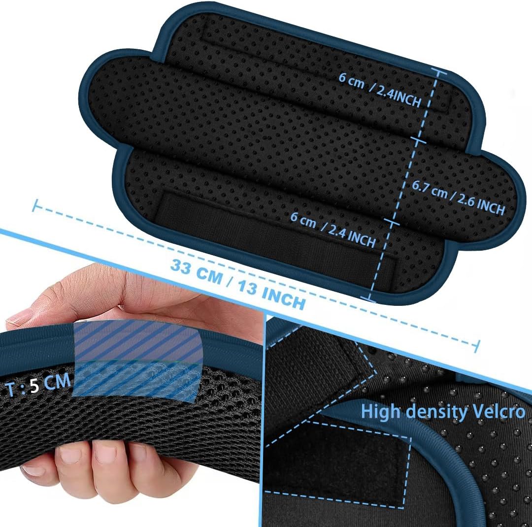ZINZ 2-Pack Universal Shoulder Pad with Ultra thick Cushion for Bag Luggage Bag Crossbody, Plus Long & Anti-Slip & Breathable,Black Blue-2Pack thumbnail