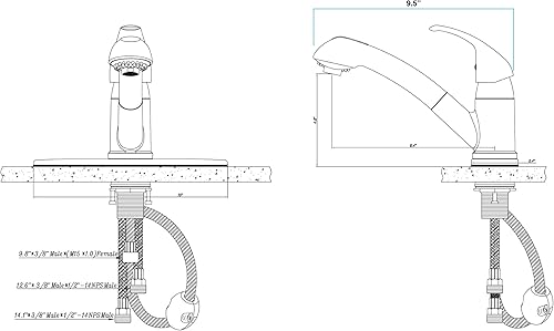 Miniatura 9 de Dura Faucet - Llave de cocina extraíble para vehículos de 5 ruedas, remolques, casas rodantes, cámper, Blanco