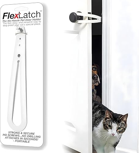 Miniatura 11 de FlexLatch Pestillo de puerta para gatos - Pestillo de puerta para gatos extragrande, alternativa a la puerta de gato, se instala rápidamente, correa