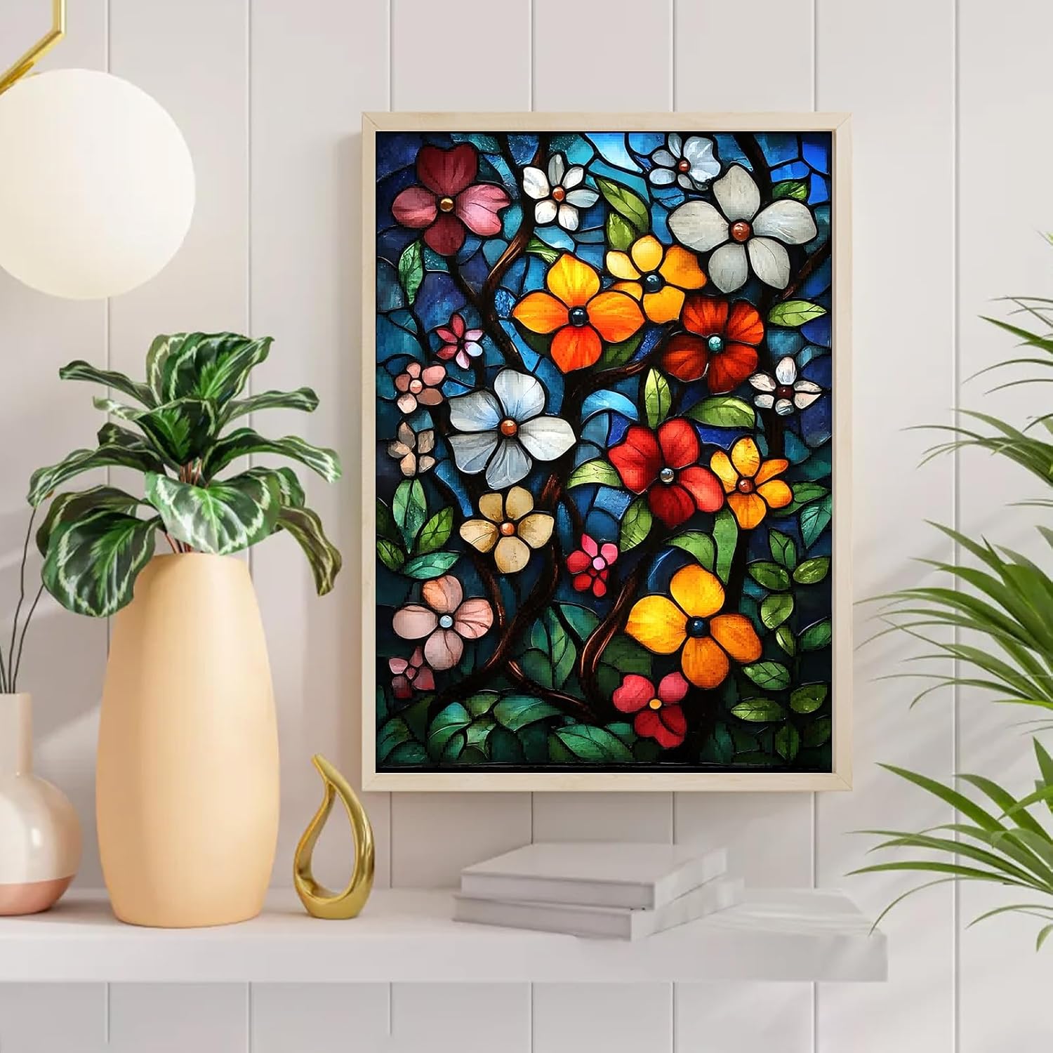 Auremi Flower Diamond Art Painting Kits for Adults Beginners, DIY 5D Flower Diamond Art Paint with Round Diamonds Full Drill Gem Art Painting Kit for Home Wall Decor Gifts 30×40cm image 5