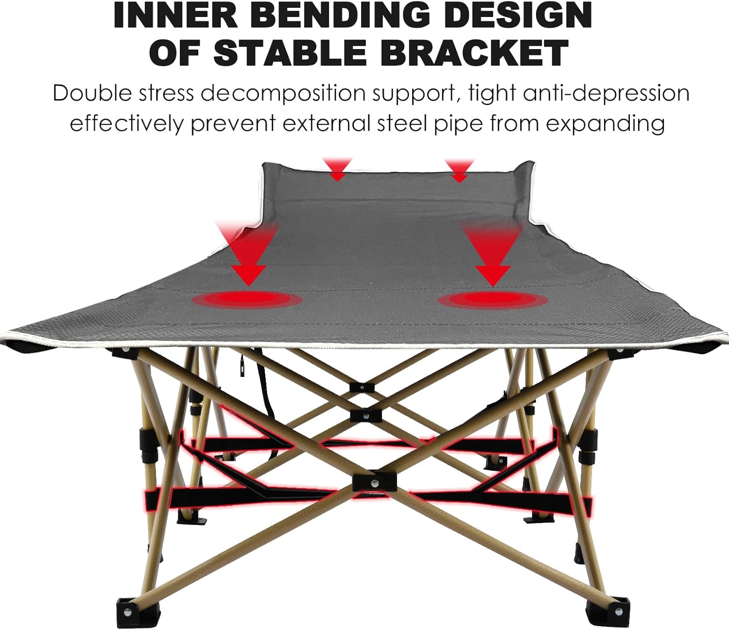ABORON Folding Camping Cot W/Mat for Adults, Heavy Duty Outdoor Bed with Carry Bag,1200 D Layer Oxford Travel Camp Cots for Indoor Outdoor : Sports & Outdoors