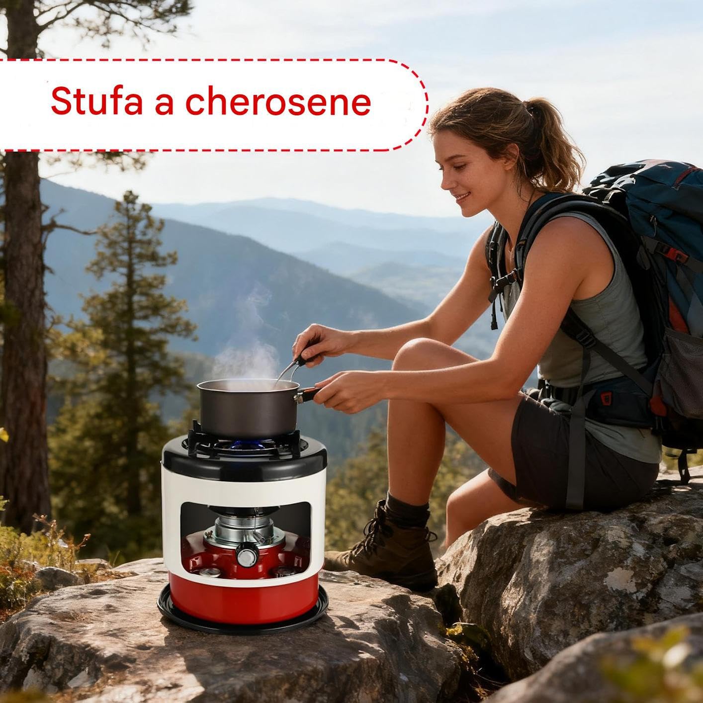 Stufa A Cherosene | Cucina E Riscaldamento Portatile,Bruciatore Per | Avventura Escursionismo - Per Esterni Caccia Ghiaccio Trekking Zaino In Spalle Officina Garage