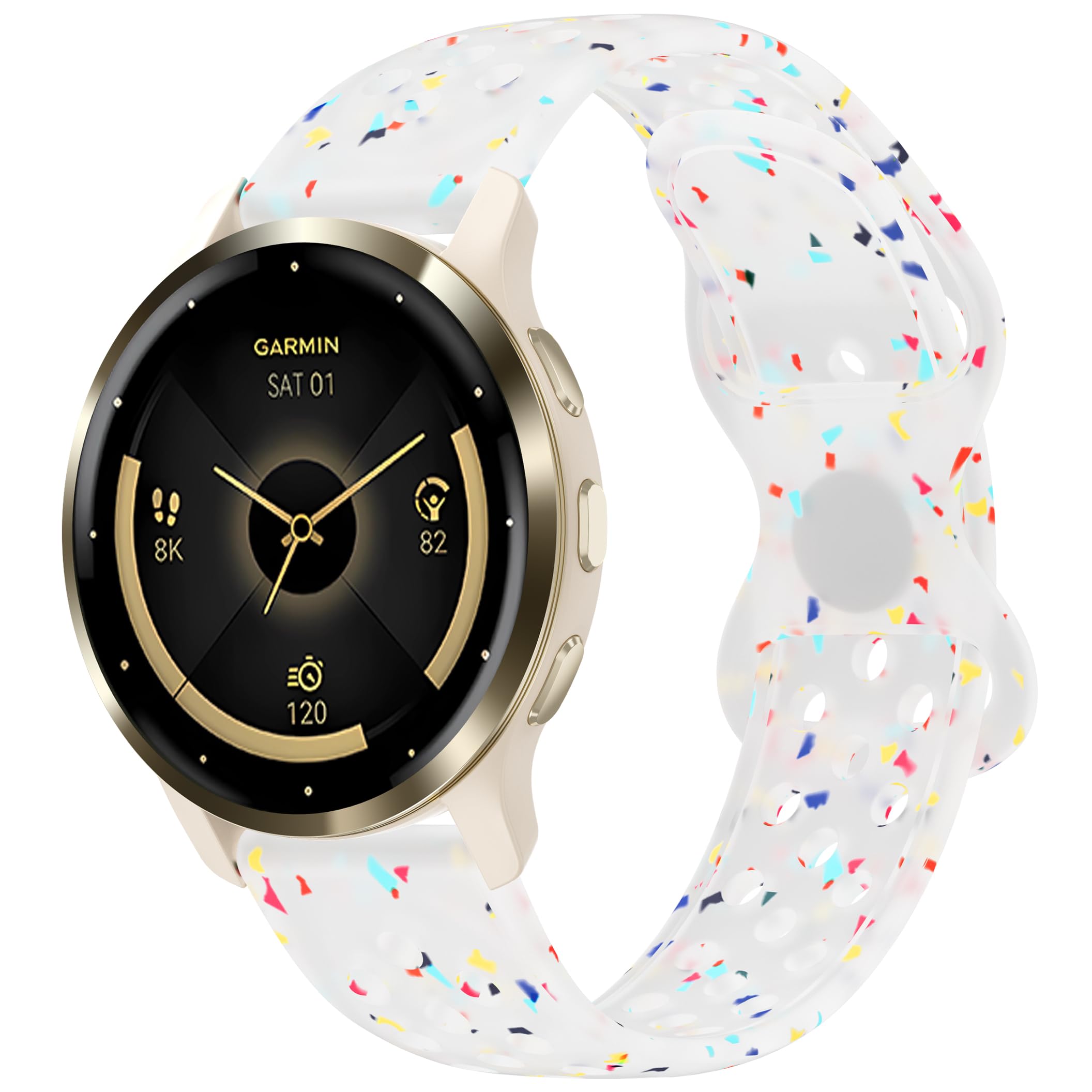 Laband 22mm Colorful Sport Silicone Band Compatible With Garmin Venu 3/Venu 4 45mm/Venu 2/Vivoactive 4,Recycled Plastic Soft Sport Strap Replacement