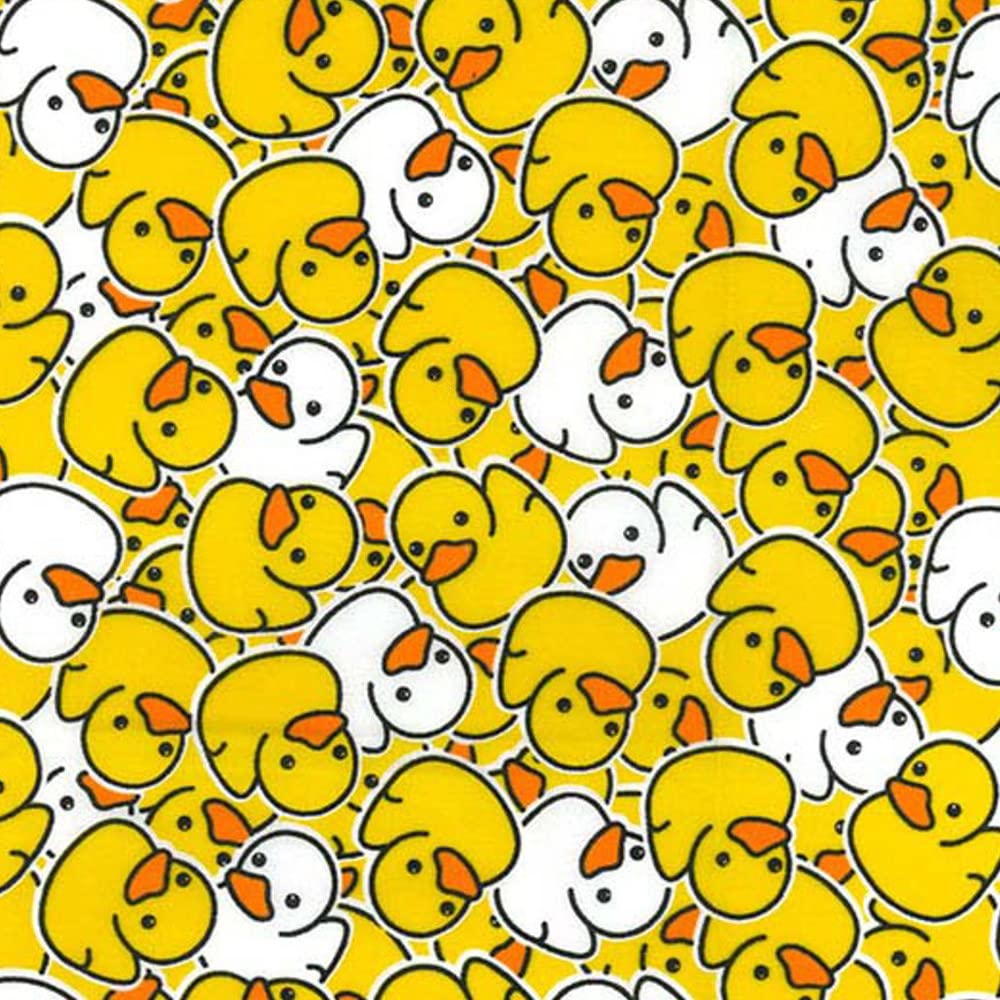 Oh Sew Crafty Limited Multi Polycotton Fabric Tossed Rubber Ducks Animals Kids Childrens (Per Metre)