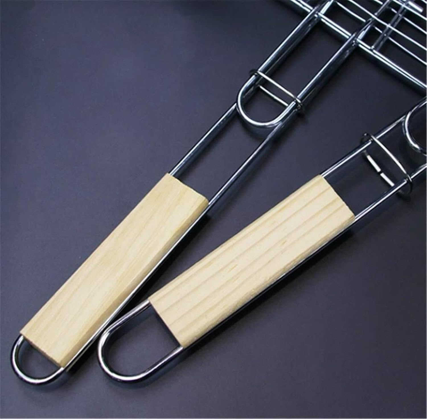 Grill Basket,BBQ Grill Rack, Barbecue mesh Clip,Stainless Steel Grilled Fish Clip Home Full Bold Grillnet Tool